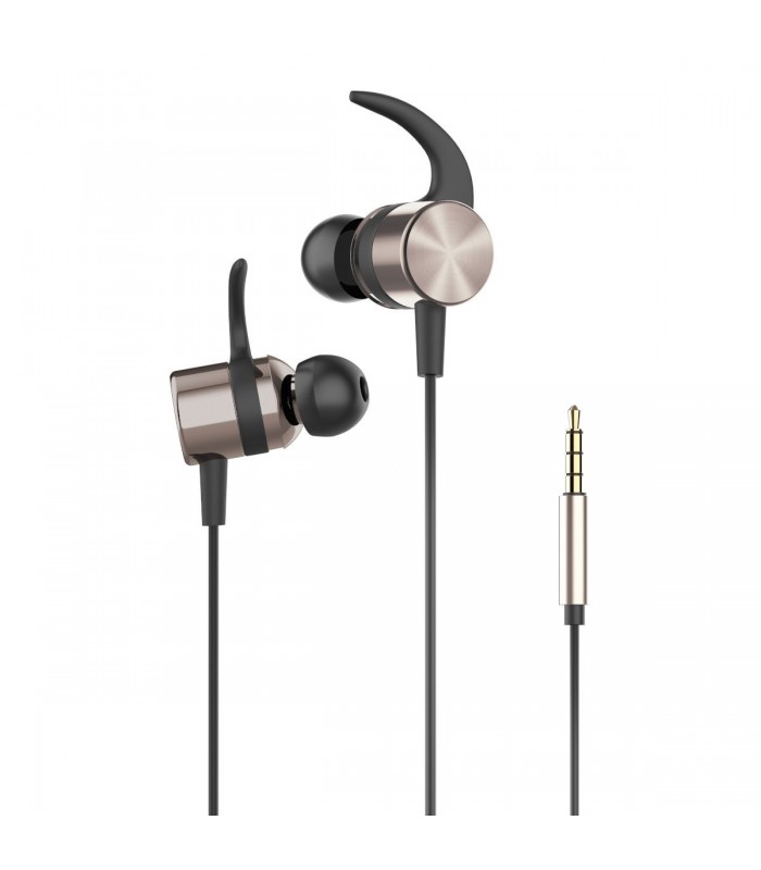 HP Écouteurs Stéréo intra-auriculaire sportif avec contrôle du volume et micro, Or (DHH-3114-GOLD)