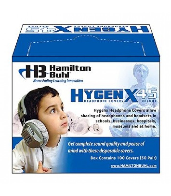 HamiltonBuhl HygenX Sanitary Ear Cushion Covers for Over-Ear Headphones & Headsets - 50 Pair