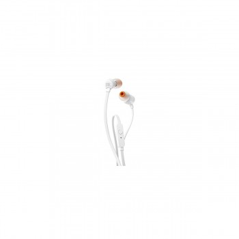 JBL T110 In-Ear Headphones with Remote and Mic, White