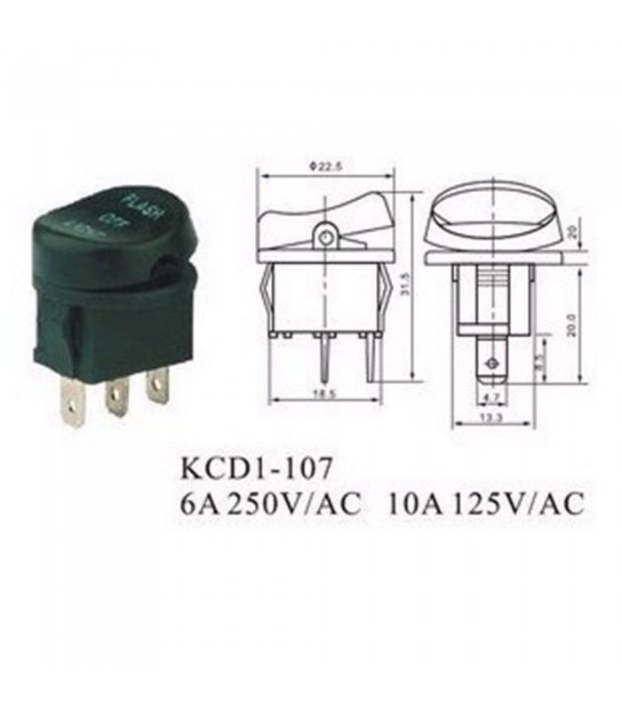 Rocker Switch ON/OFF/ON 3 Pins SPST