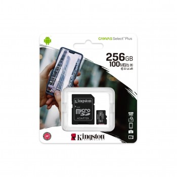 Carte microSD 256 Go Canvas Select Plus 100MB/s de Kingston