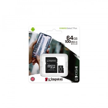 Carte microSD 64 Go Canvas Select Plus 100MB/s de Kingston