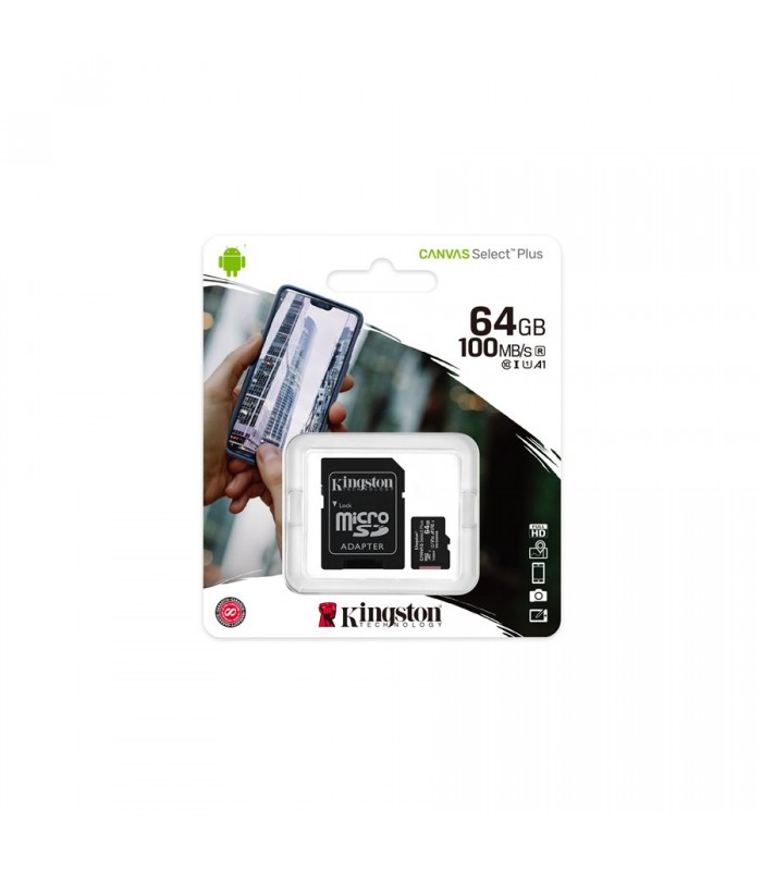 Carte microSD 64 Go Canvas Select Plus 100MB/s de Kingston