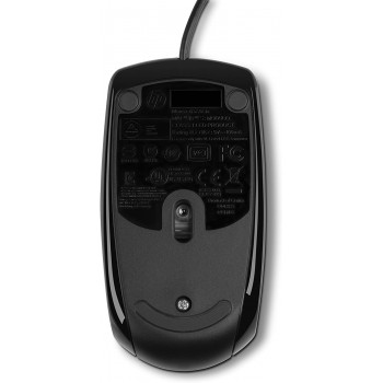 HP Wired USB 3 Button Optical Mouse - Black
