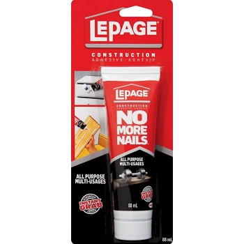Lepage No More Nails® Adhésif de Construction Multi-Usages Tube Souple, 88ml