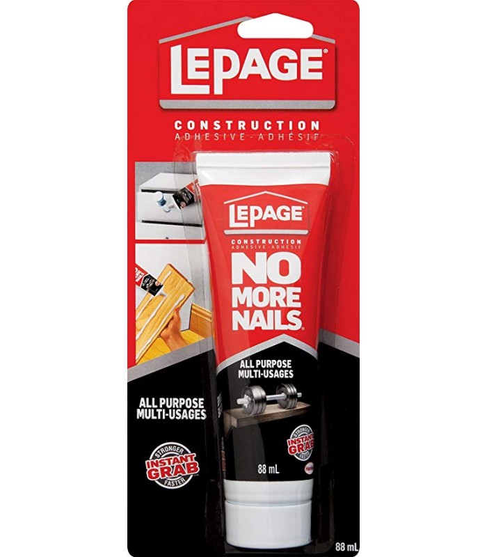 Lepage No More Nails® Adhésif de Construction Multi-Usages Tube Souple, 88ml