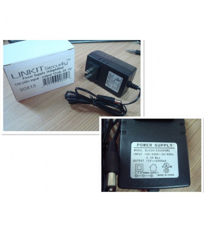 Linkit Security AC Adapter for Security Camera CCTV, 12VDC 2A