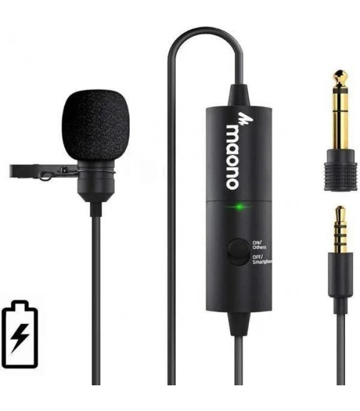 MAONO AU-100R Rechargeable Omnidirectional Lapel Microphone