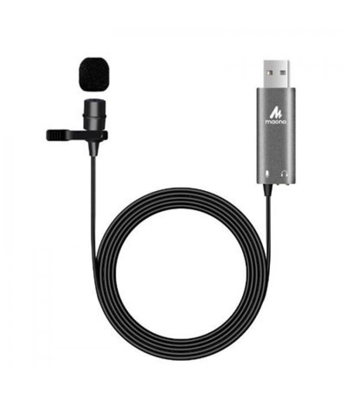 MAONO AU-411 USB Lavalier Microphone with Headphones Jack