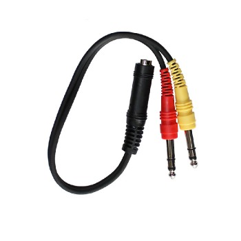 6.3 mm Stereo Female to 2 X 6.3 mm Stereo Male Y Cable - 30 cm