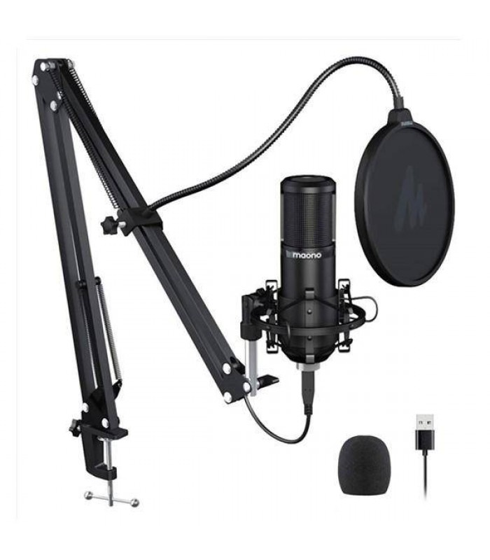 MAONO AU-PM420 Ensemble de microphone pour podcast avec puces sonores professionnel