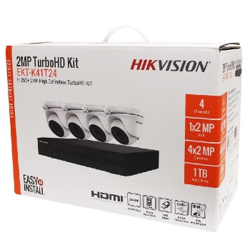 HIKVISION Ensemble de système de surveillance avec DVR et 4 caméras IR - 2 MP