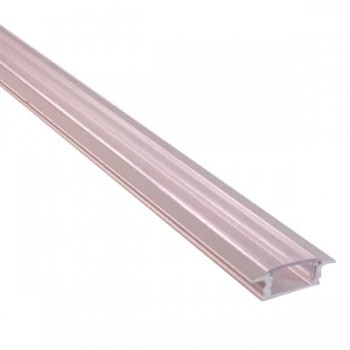 Rail aluminium pour bande de lumière DEL transparent - 1 mètre