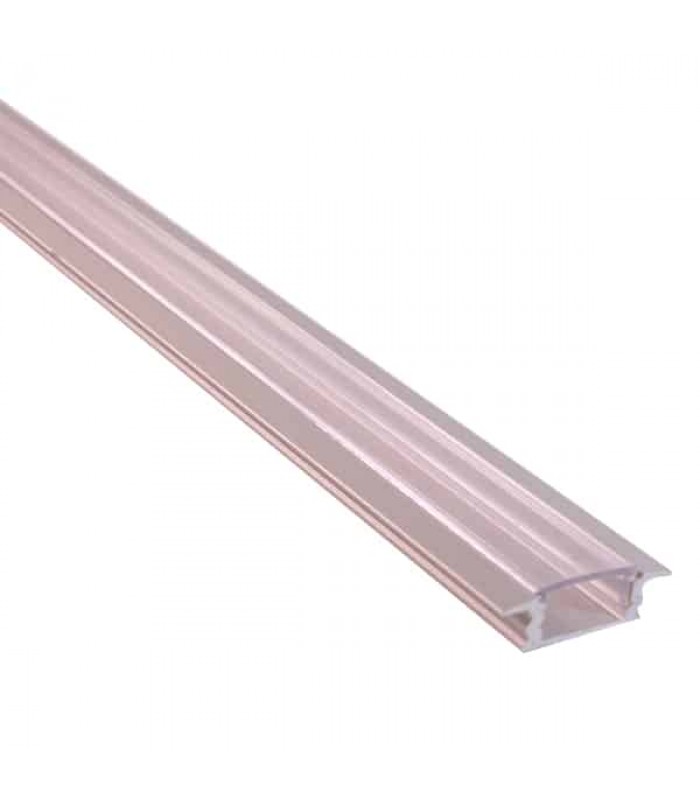 Rail aluminium pour bande de lumière DEL transparent - 1 mètre
