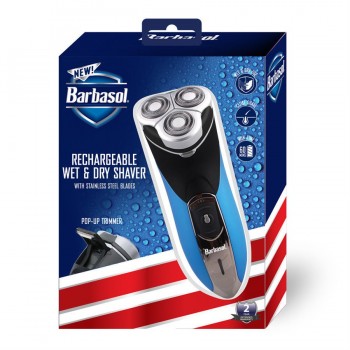 Barbasol Rasoir rotatif humide/sec rechargeable pour homme avec tondeuse