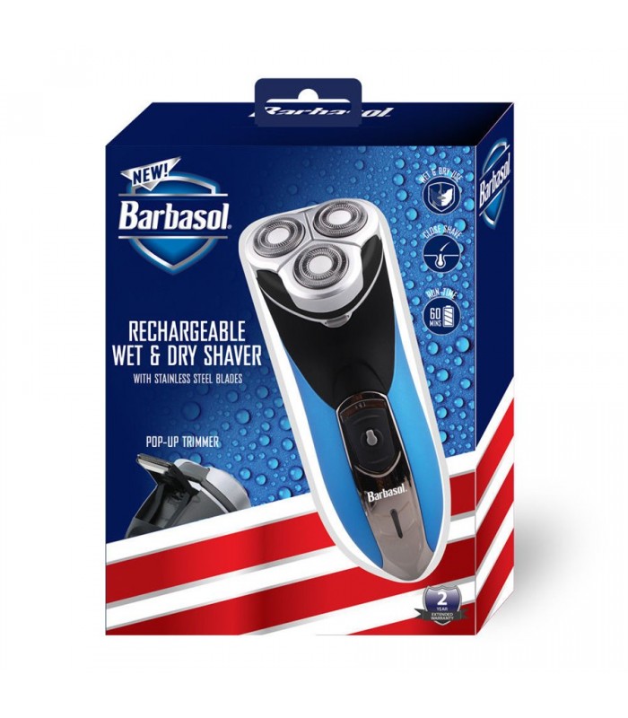 Barbasol Rechargeable Wet and Dry Shaver With Pop-Up Trimmer