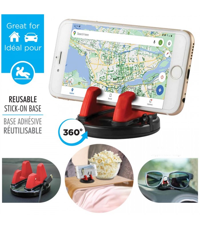 eLink Support de téléphone portable anti-dérapant rotatif à 360° pour voiture/bureau