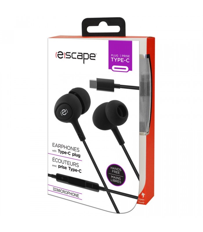 ESCAPE Hands-free Earphones with Type-C plug, Black