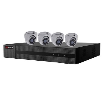 HIKVISION Ensemble de système de surveillance avec DVR et 4 caméras IR - 2 MP