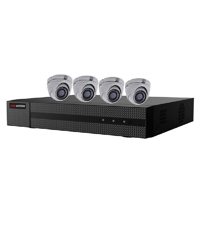 HIKVISION Ensemble de système de surveillance avec DVR et 4 caméras IR - 2 MP