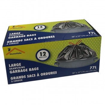 HomeValu Grands Sacs à Ordures à cordon - Boìte de 12