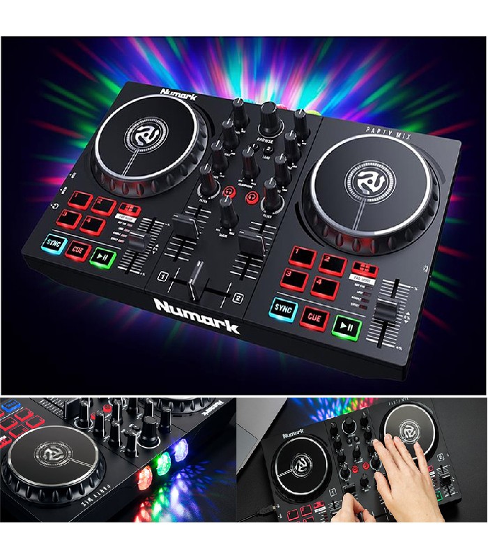 Numark Contrôleur DJ avec jeu de lumières intégré - 2 canaux