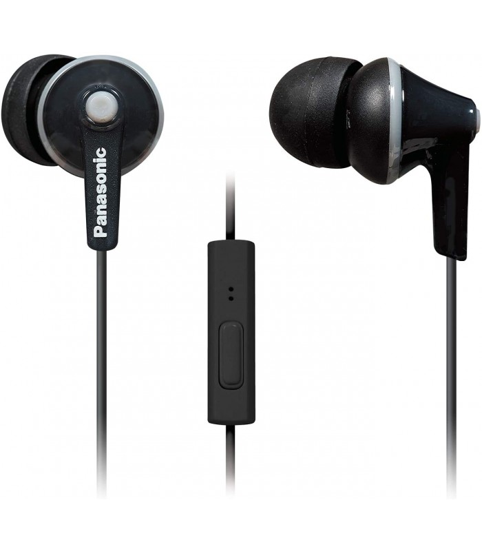 Panasonic ErgoFit In-Ear Earbud Headphones with Mic and Controller, Black