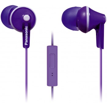Panasonic ErgoFit In-Ear Earbud Headphones with Mic and Controller, Violet