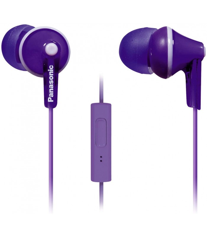 Panasonic ErgoFit In-Ear Earbud Headphones with Mic and Controller, Violet