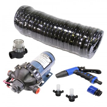 Singflo Ensemble de pompe à pression d'eau avec jet de lavage - 12 V - 17.2 A - 70 PSI - 20 L/min
