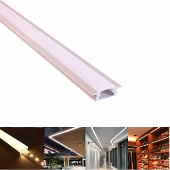 Slim Aluminum Rail for LED Strip Light - Frosted Cover - 24 mm X 1 m