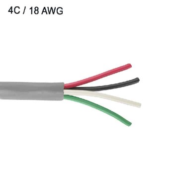 Câble de fils multibrins - 4C/18 AWG - FT4 - Gris - Vendu au mètre