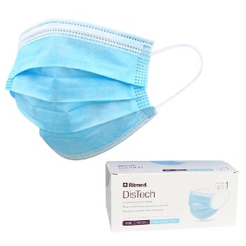 Masque de procédure médical jetable à 3 plis - Niveau 1 - Boîte de 50