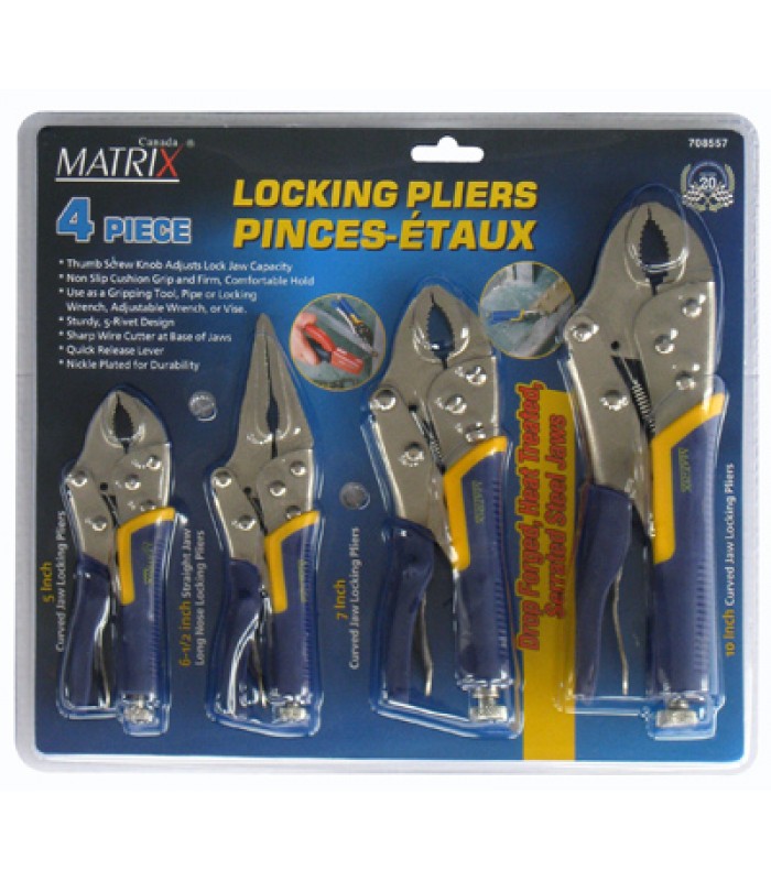 Matrix Canada Assorted Locking Pliers - Set of 4