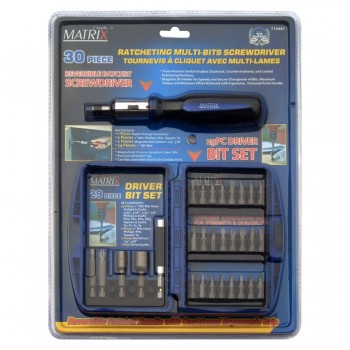 Jeu de tournevis à embouts à cliquet Matrix Canada, 30 pièces