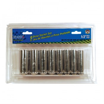 Jeu de douilles 9pc 1/2 po. Prise profonde Metrique de Matrix Canada