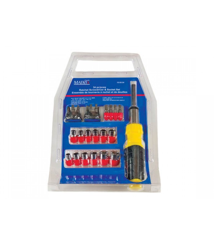 Matrix Screwdriver & Socket Ratchet 34pc Set