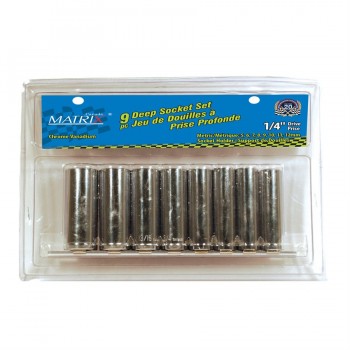 Jeu de douilles à prise profonde 9 pc. Métrique Prise 1/4 po. de Matrix