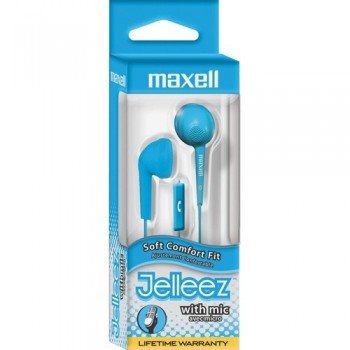 Maxell Jelm-BK Earbud with Microphone Jelleez Series Blue Earbud