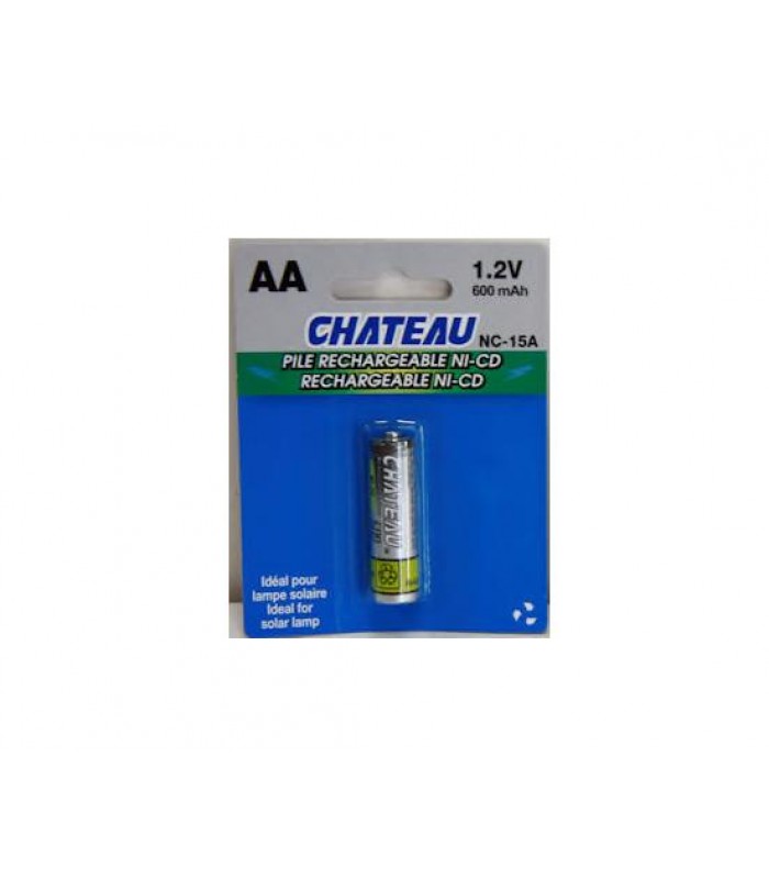 Pile Chateau rechargeable AA NI-CD 1.2V 600mAh - Paquet de 1