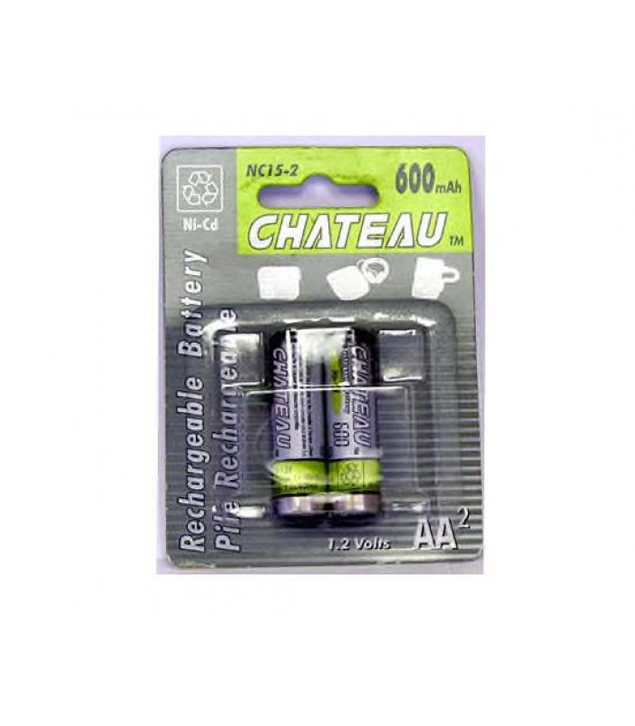 Chateau Rechargeable batteries AA NI-CD 1.2V 600mAh - Pack of 2