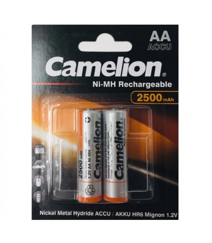 Pile Rechargeable 2*AA 2500mAh Ni-MH de Camelion