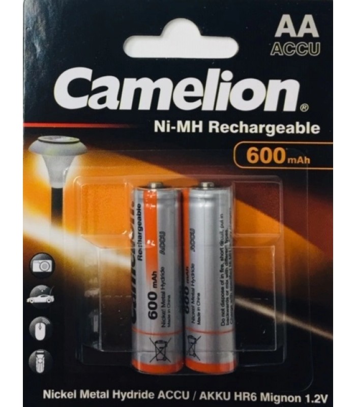 Pile Rechargeable 2*AA 600mAh Ni-MH de Camelion