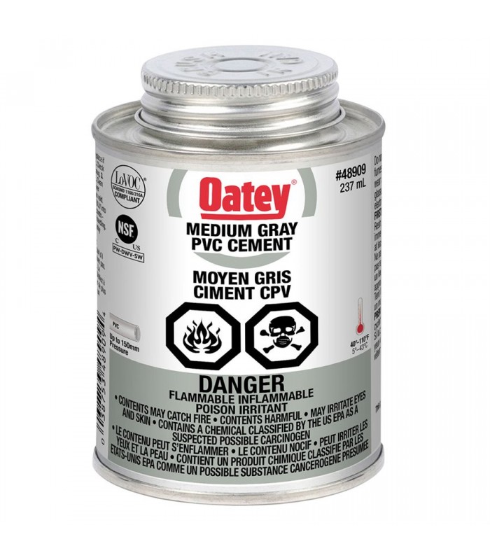 Ciment PVC Oatey gris moyen 118 mL