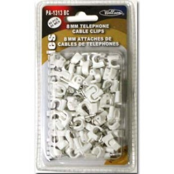 Wellson 8mm attaches de câbles de téléphones - Paquet de 80