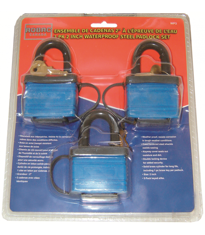 Padlock 50mm Weatherproof - Pack of 3