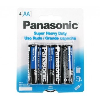 Panasonic AA Size, 1.5V Super Heavy Duty Batteries, 4 Pack
