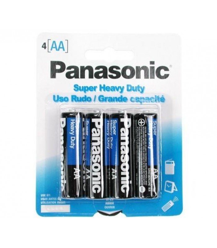 Panasonic AA Size, 1.5V Super Heavy Duty Batteries, 4 Pack