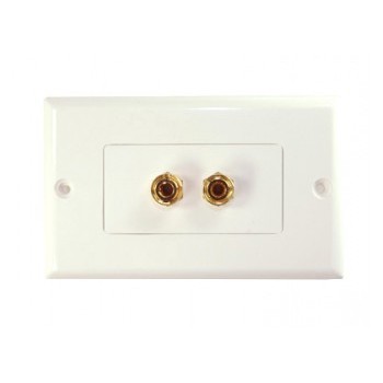 Plaque murale pour 1 boîte de son prise Banane Plaqué OR - Blanc de Global Tone