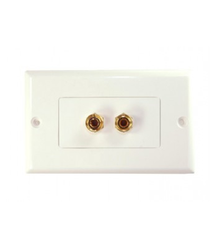 Global Tone Screw Type 1 Pair binding posts decora wall plate white